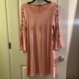 Light Pink Casual Express Mini Dress